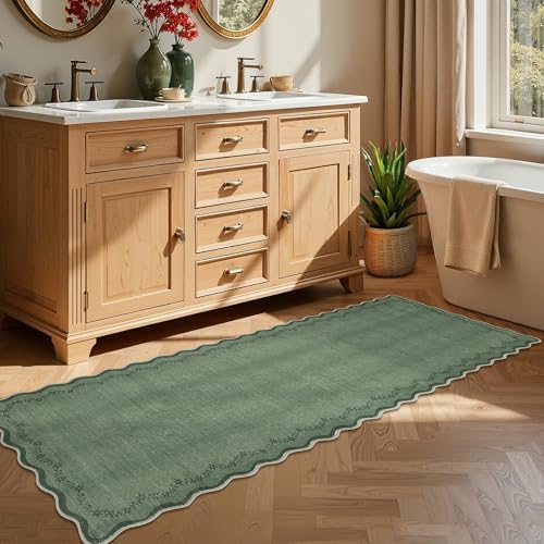 GarveeHome 2.5x10 Scalloped Washable Runner Rug Long Hallway Kitchen Rug - Image 2