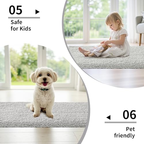 Disolla Gray Bathroom Runner Rug 24x70, Soft Plush Extra Large Bath Mat - Image 6