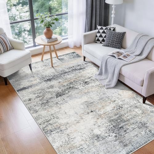 Abstract Washable Indoor Rug 4x7: Non Slip Runners - Image 3