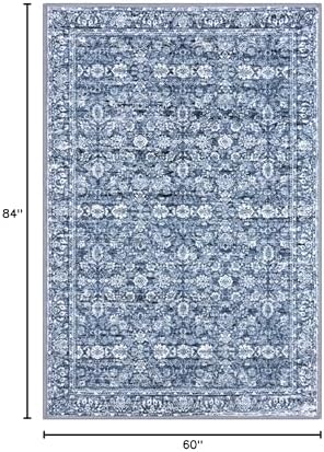 SIILOOM 5x7 Washable Area Rug, Non Slip Indoor Mat - Image 2