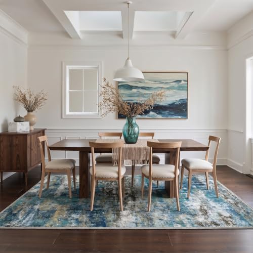 BEIMO 8x10 Faded Teal Abstract Area Rug, Washable Non-Slip - Image 2