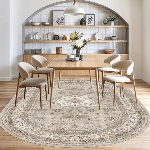 cotiled 8x12 Ellipse Area Rug for Living Room, Traditional - Image 7
