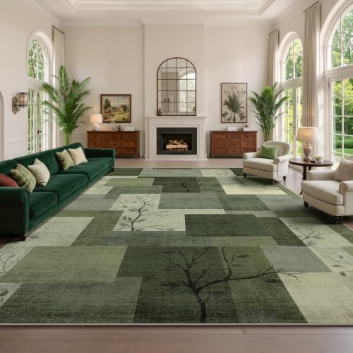 Large Area Rugs for Living Room, Modern Geometric Patchwork Carpet Non-Slip by Chewoo