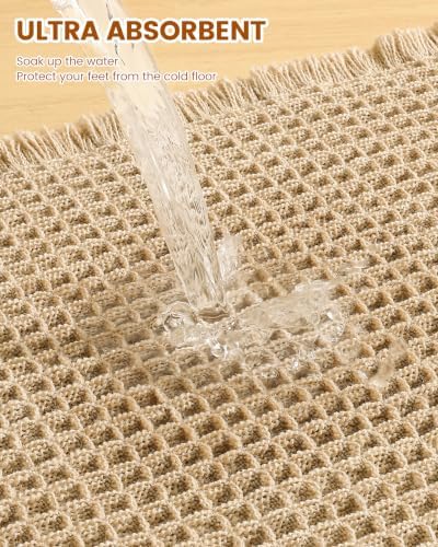 Smiry Waffle Bath Mat 30X18, Extra Soft Absorbent Bathroom Rugs - Image 5