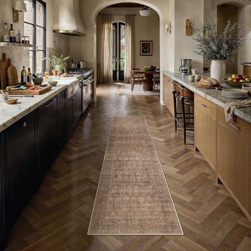 HUGEAR Classic Brown 2x6 Neutral Runner Rugs - Image 2