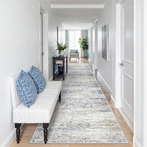 2'6 x 12' Runner Rug Non Slip, Washable Kitchen Rugs by Restydon
