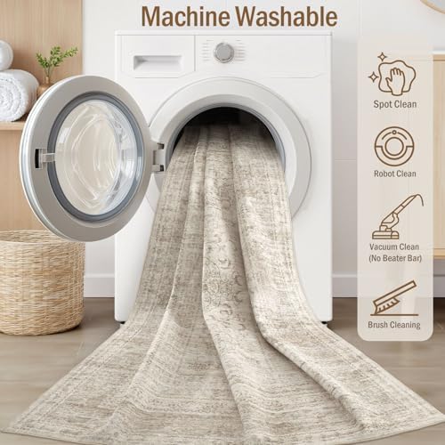 Nakagishi Neutral 2x8 Runner Rug Non Slip Carpet Washable - Image 3