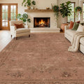 Terracotta 5x8 Washable Area Rug by TALANOVA