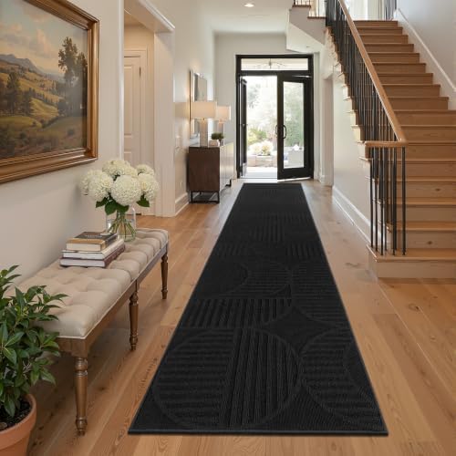 Findosom Hallway Runner Rug 2x10 Geometric High-Low Textured Runner by Findosom