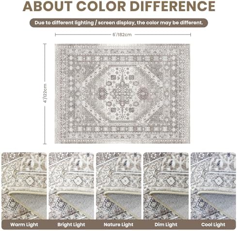 zesthome 4x6 Area Rug for Entryway, Washable Kitchen Rug - Image 2