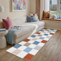PureCozy 2x8 Washable Runner Rug Kitchen Colorful Non Slip Checkered Carpet by PureCozy