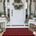 Bottalive Christmas Plaid Outdoor Rug, Layering Rug by BOTTA