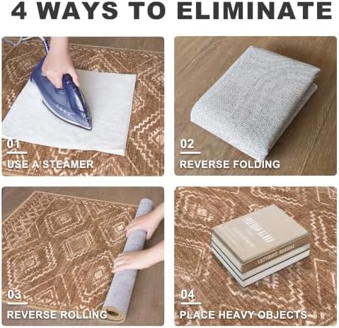 KILOCOCO Washable Runner Rug 2x5 ft Hallway Runners, Mocha Brown - Image 6