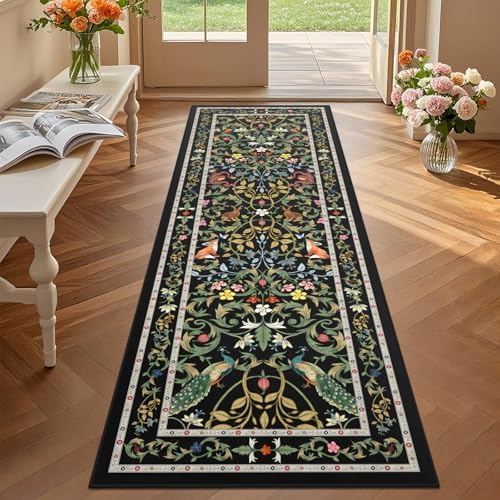 nesrt Jungle Runner Rug for Hallway 2x6Ft, Botanical Washable Soft Boho Kitchen by nesrt