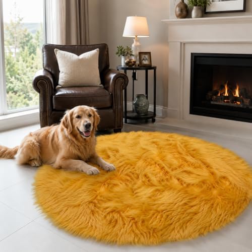 EasyJoy Faux Sheepskin Rug, Fluffy Faux Fur Rug, Ultra Soft Shag Area Rug - Image 2