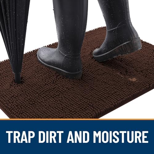 OLANLY Dog Door Mat for Muddy Paws 59x35, Super Absorbent Chenille Mud Mat - Image 2