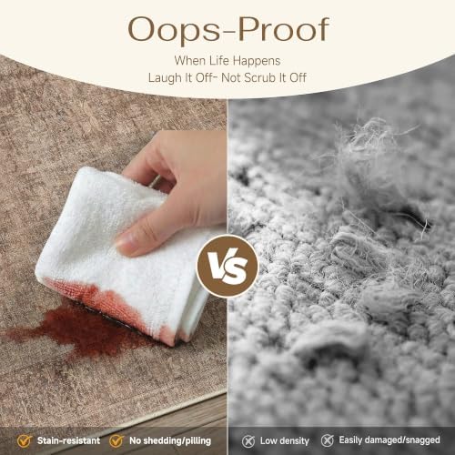 HUGEAR Classic Brown 2x3 Neutral Area Rugs - Image 6