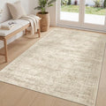 Soalmost 3x5 Rugs Non-Slip, Small Washable Kitchen Entryway Area Rug Beige by Soalmost