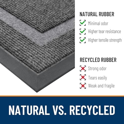 OLANLY Front Door Mat Outside 33x21, All-Season Heavy-Duty Rubber Doormat - Image 4