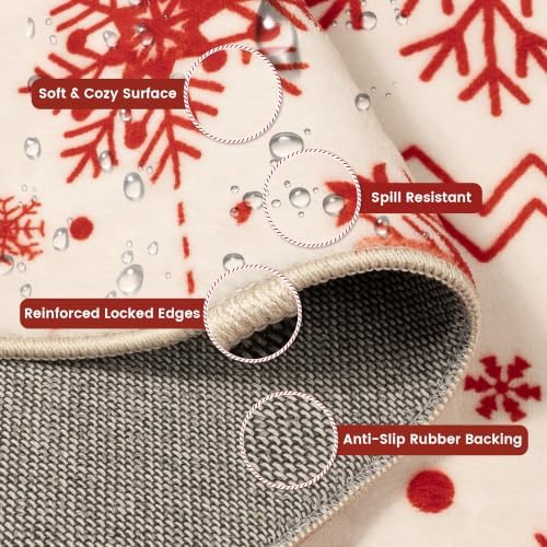 Christmas 4x6 Area Rugs for Entryway, Washable Rug Soft Non-Slip Low Pile - Image 6