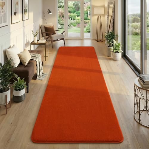 Amearea Modern Soft Hallway Runner Rug, 2x6 Feet Orange Washable Runner Rug - Image 7