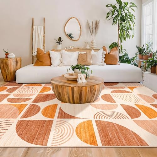 MUJOO 9x12 Area Rugs, Washable Rug Non Slip Modern Abstract Boho Large - Image 2