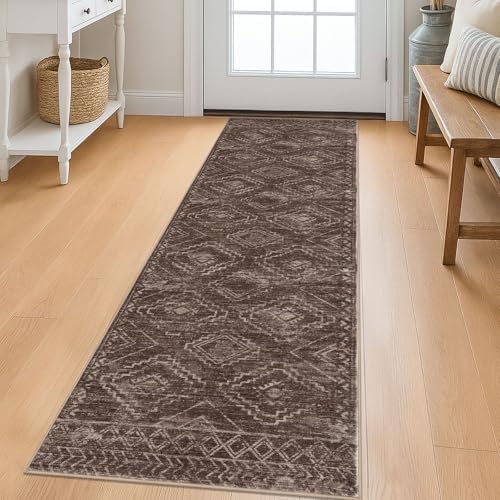 KILOCOCO Washable Runner Rug 2x6 ft Hallway Runners, Chocolate Brown by Kilococo