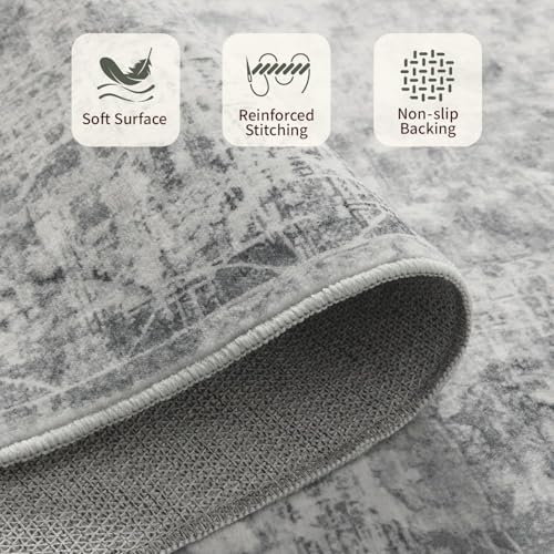 Rugxara Grey 6x9 Area Rugs Washable Rug - Image 5
