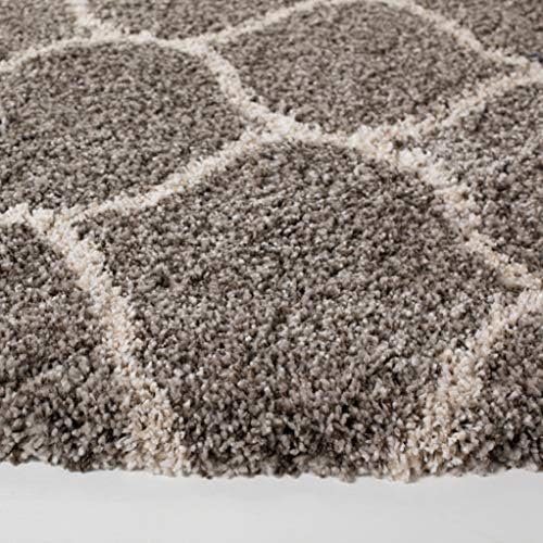 SAFAVIEH Hudson Shag Round Rug 9', Soft Plush Modern Grey & Ivory SGH280B - Image 4