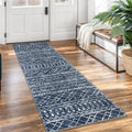 KUTA Moroccan Washable Runner Rug, 2x7 Vintage Navy Blue Boho by KUTA