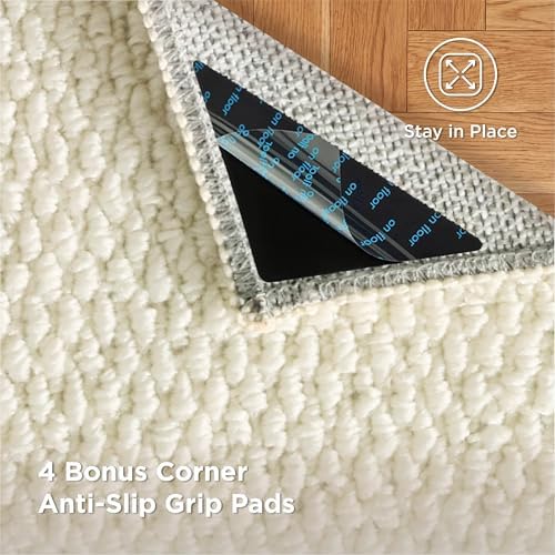 Bedsure 9x12 Faux Wool Area Rug - Image 3
