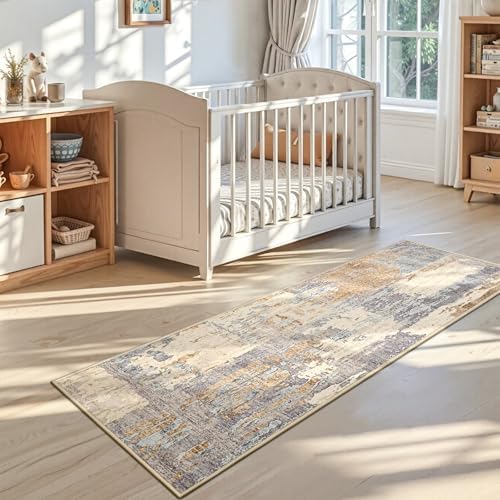Toneed Washable 2x6 Non-Slip Abstract Runner Rug - Image 5