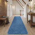 Area Rug 2x5 Blue Runner Washable Indoor Rug Ultra Plus Thick Pile Solid Non by LenaRug
