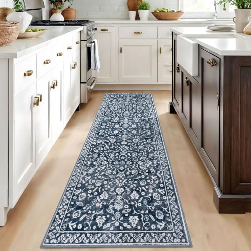 Washable Vintage 2.6x8 Runner Rug Non Slip Runners - Image 2