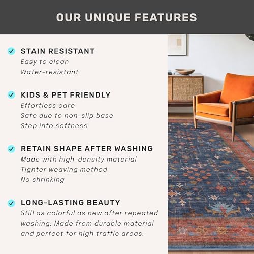 Hazo Haus Boho Washable 3x16 Extra Long Hallway Runner Rug, Non-Slip Stain & - Image 5