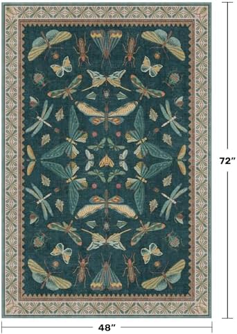 Dark Teal 4x6 Area Rugs for Door Mat Entrance - Image 2