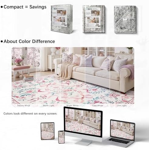 DCX Washable 4x6 Bow Rug, Cute Soft Low Pile Indoor Décor Carpet, Kid & Pet - Image 5