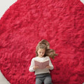 OLANLY Red Round Rugs for Bedroom by OLANLY