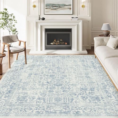 PureCozy Blue Area Rug 5x7 Vintage Floral - Image 6