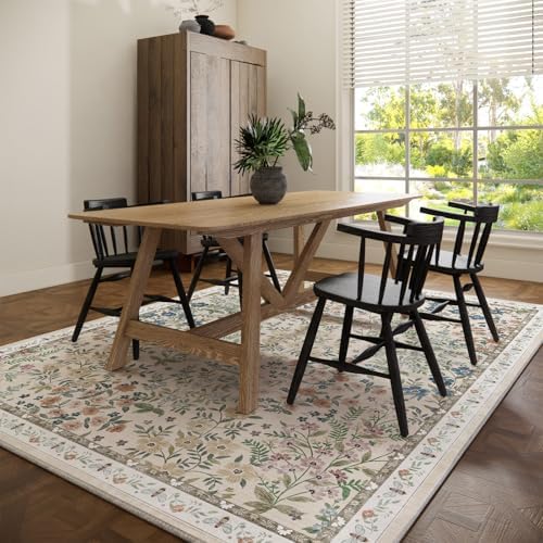 Machine Washable Rugs for Living Room: 6x9 Area Rugs for Bedroom Vintage Stain - Image 6