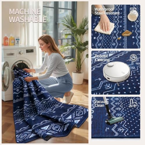 SERISSA 6x9 Washable Non-Slip Boho Area Rug - Image 3