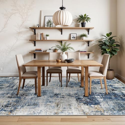 5x12 Rugs for Wide Hallway Thin Washable Runner Rug Midnight Sky - Image 3