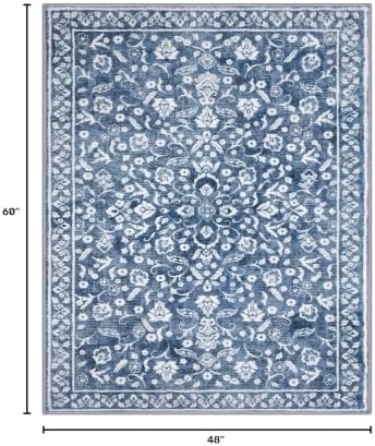 Vintage Washable Rugs for Entryway 4x5 Area Rug Non Slip Door Mat - Image 2
