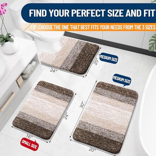 OLANLY Bathroom Runner Rug 44x20, Extra Soft Absorbent Microfiber Bath Rugs - Image 2