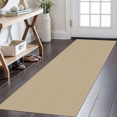 KOZYFLY Washable Runner Rug, 2x6 Ft, Sand/Ivory by KOZYFLY