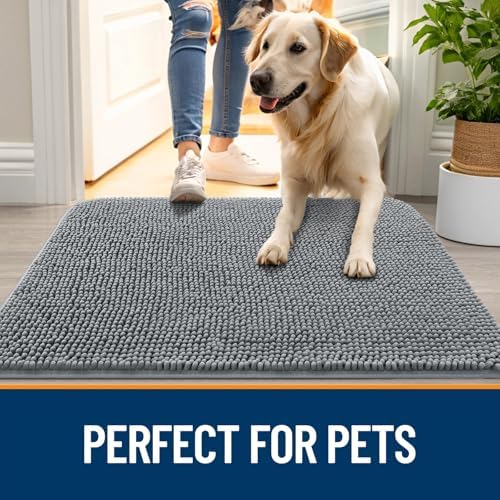 OLANLY Dog Door Mat for Muddy Paws 59x24, Super Absorbent Chenille Mud Mat - Image 6