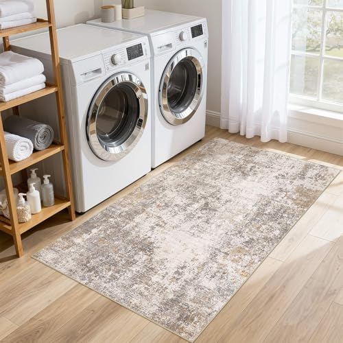 3x5 Runner Rug, Abstract Washable Hallway Rugs - Image 5