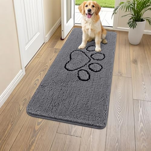 Smiry Dog Door Mat for Muddy Paws, Absorbent Non Slip Dirt Trapper by Smiry
