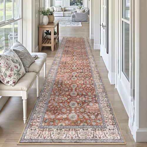 KUTA Vintage Washable Runner Rug, 2.6x10 Red Clay Runners - Image 4