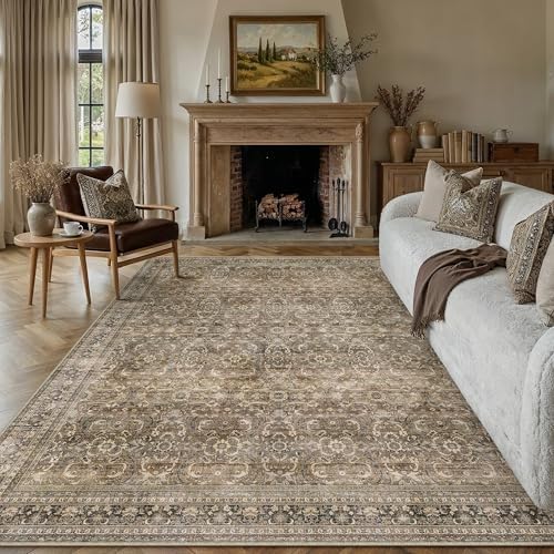 HUGEAR 9x10 Washable Area Rug for Living Room by HUGEAR